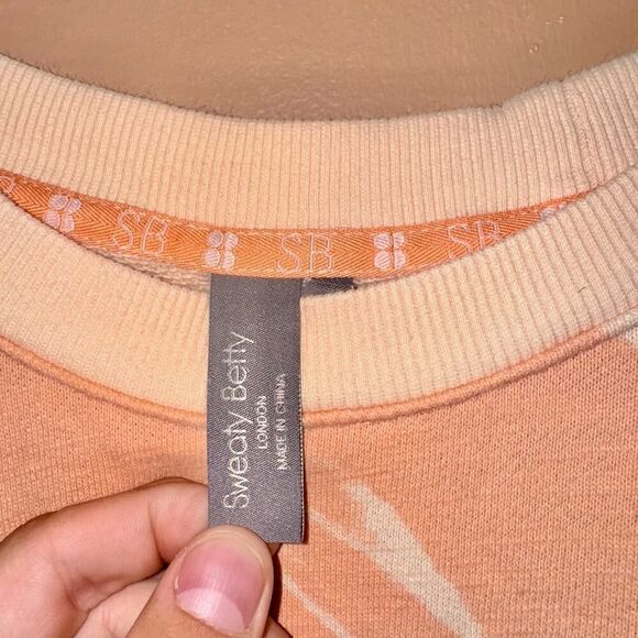 Sweaty Betty Zebra Striped Nectarine Orange Sweater - XS - Picture 2 of 9